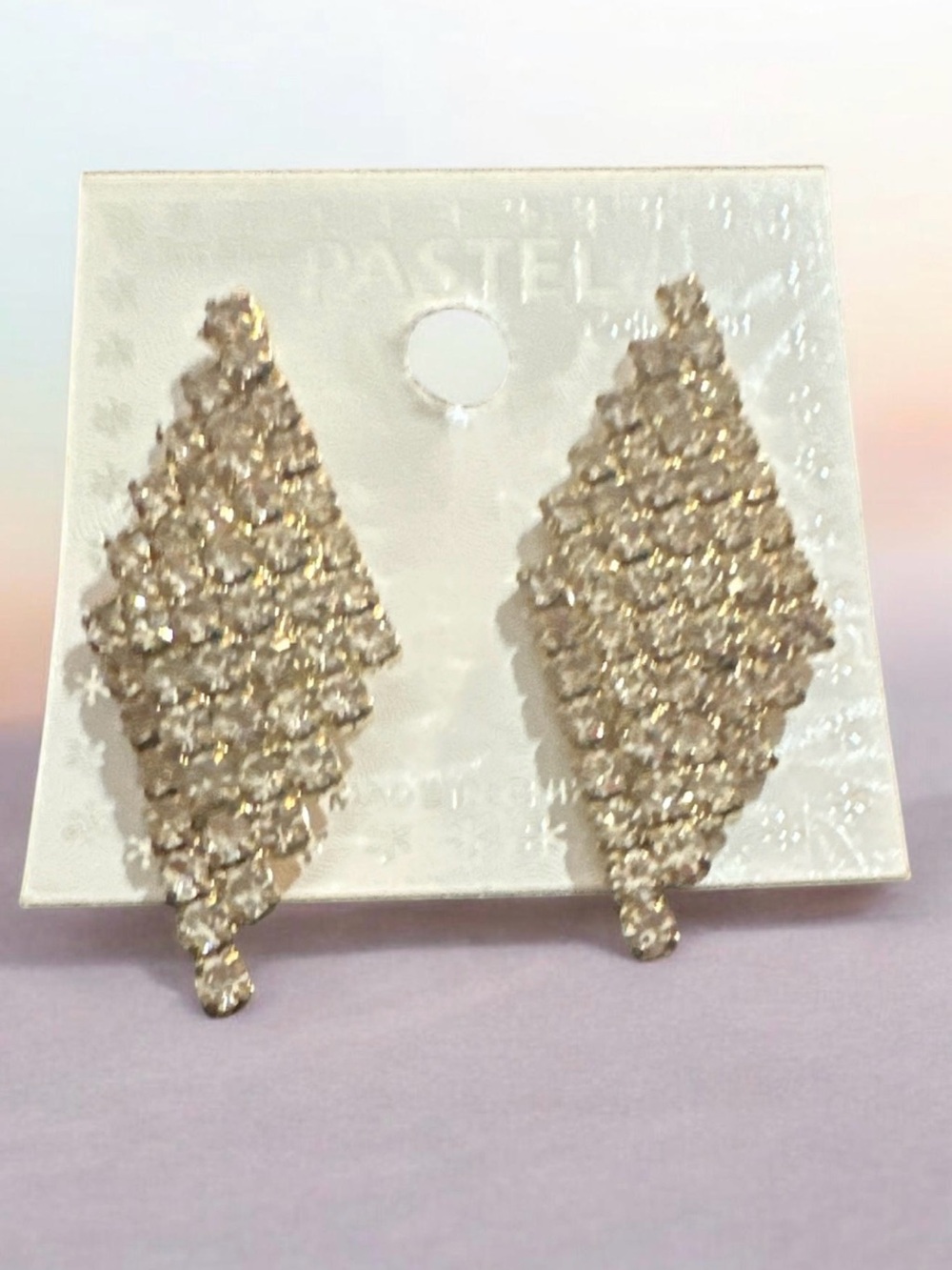 Gold Crystal Marquise Drop Earrings by Pastels
868